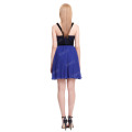 Starzz 2016 New Design Sexy Spaghetti Straps Pleated Blue Chiffon Short Cocktail Dress ST000003-3